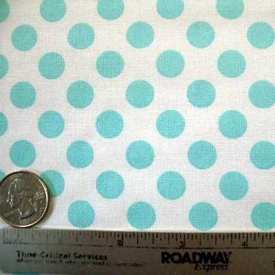 Michael Miller~TA DOT~White & AQUA~Polka Dot Fabric /Yd  