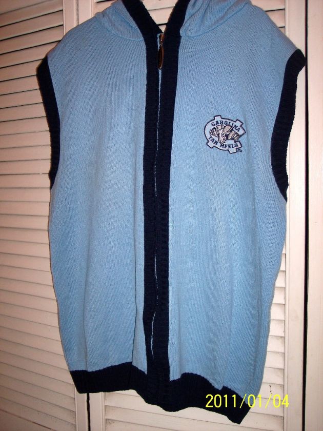 NC TAR HEELS Sleeveless Hoodie MENS UGLY SWEATER L  