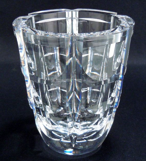 Vintage Orrefors 1000 Windows Cut Glass Vase SIMON GATE  