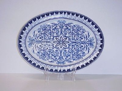 BROWN WESTHEAD MOORE & CO. FLOW BLUE PLATTER 1872  