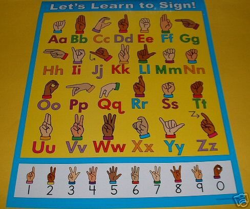 SIGN LANGUAGE Alphabet Poster Classroom Chart NEW  