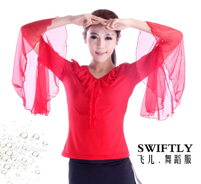 New Women Top for Latin Ballroom Dance #T055 Red  