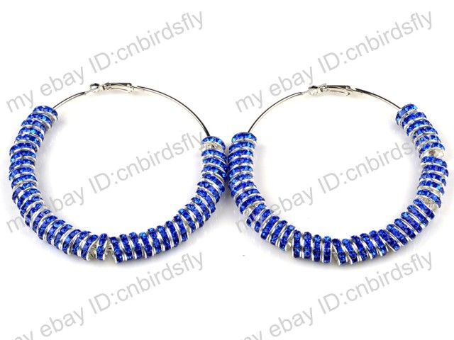   Crystal Rhinestone hoops Poparazzi Inspired Basketball wives Earrings