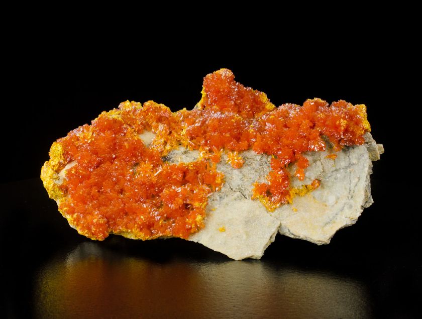 this highly aesthetic specimen of orpiment is colored a stunning