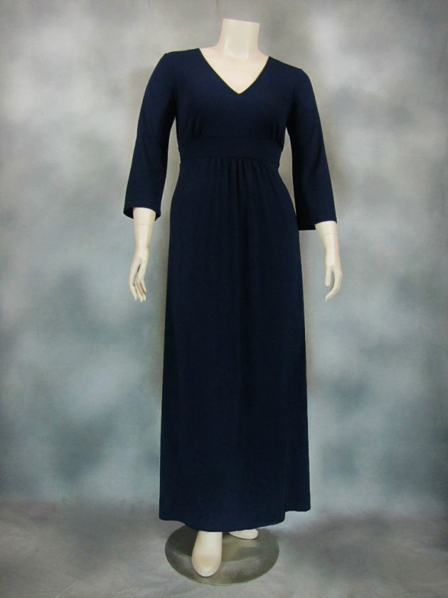 Empire Waist V Neck 3/4 Sleeve Dress Plus Sizes 16 28  