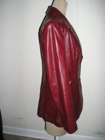 Womens Vintage 70s ETIENNE AIGNER Oxblood LEATHER JACKET Blazer sz 10 