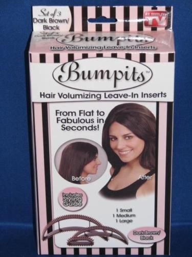 3PC BumpIts Bump Its Hair Volumizing Leave In Insert Dark Brown Black 