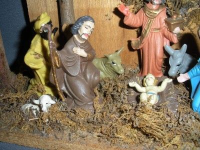 TAIWAN CHRISTMAS NATIVITY DECORATION VINTAGE RUSTIC  