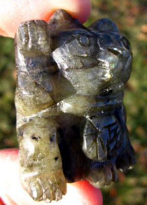 Labradorite Carved Maneki Neko Lucky Cats Cat Kitty  