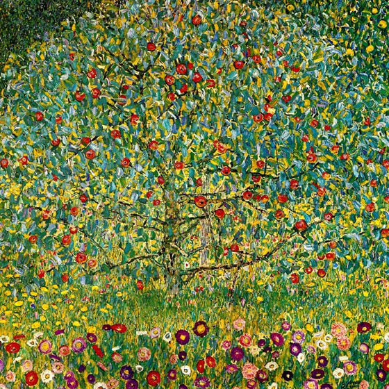 LOOK THE APPLE TREE BY KLIMT ON CANVAS REPRO MEDIUM  