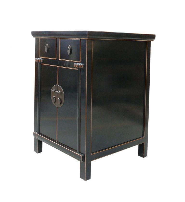 Black Lacquer Middle Size End Table Nightstand ss422  