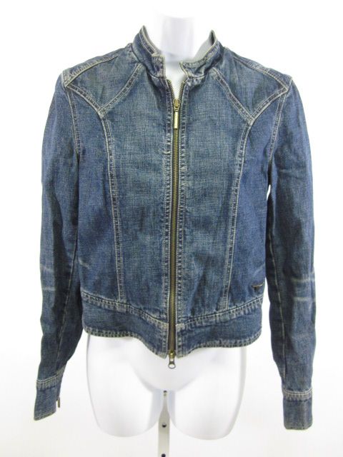 SERGIO VALENTE Medium Blue Denim Zip Up Jacket Sz S  