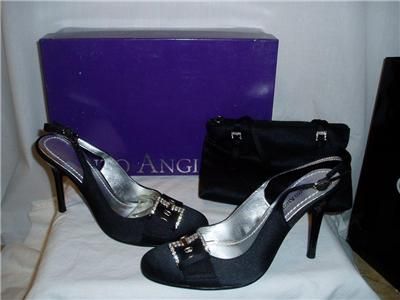 NEW W/BOX ENZO ANGIOLINI SZ   5 1/2M BLACK SATIN SHOES  