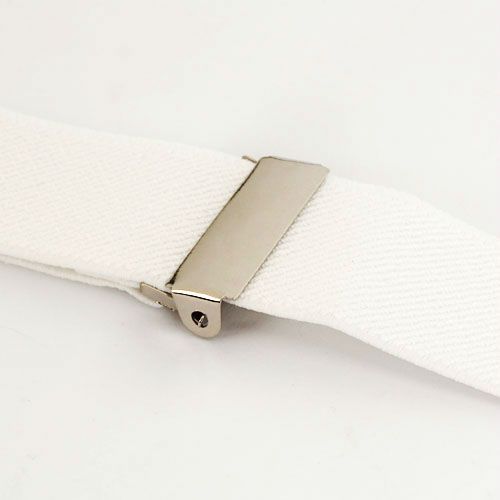 Clip on Braces Elastic Y back Suspenders White71*1 inch  