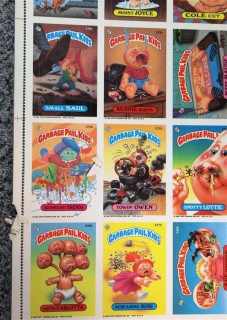 TOPPS USA GARBAGE PAIL KIDS SERIES 6 UNCUT SHEET OF 132  