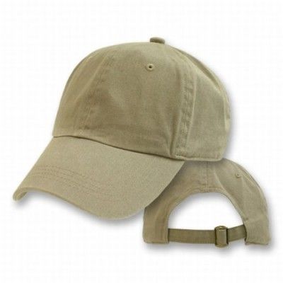 TAN KHAKI COTTON SOFT UNSTRUCTURED BASEBALL CAP HAT  