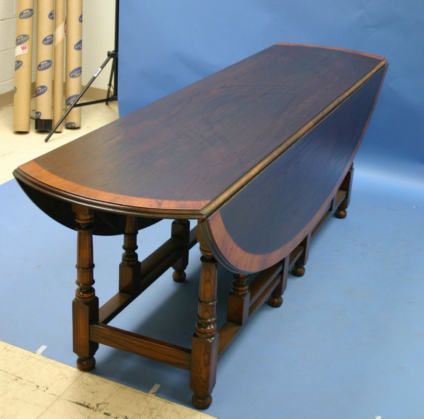 Antique Style Irish Wake Solid Oak Gateleg Dining Table  