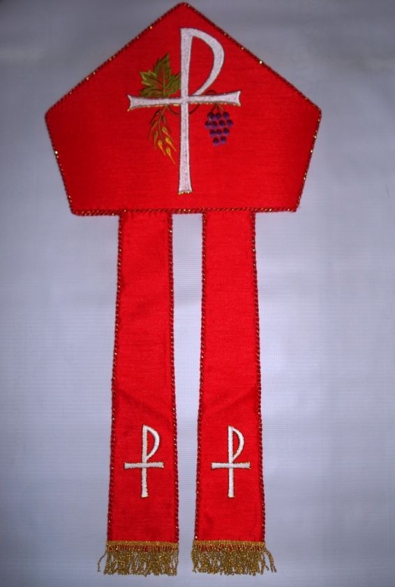 New Vestment Miter Gold Green Red White Purple Chi Rho  