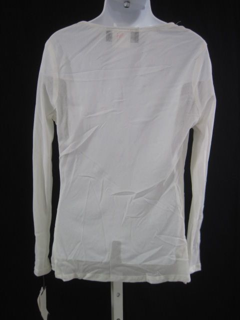 NWT UN DEUX TROIS Girls White Netted Shirt Top Sz M  