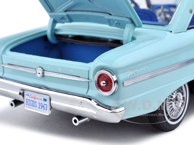 1963 FORD FALCON LIGHT AQUA/BLUE 118 DIECAST MODEL CAR  