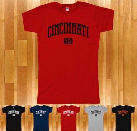 CINCINNATI T shirt   Area Code 513   Ohio Womens S 2XL  