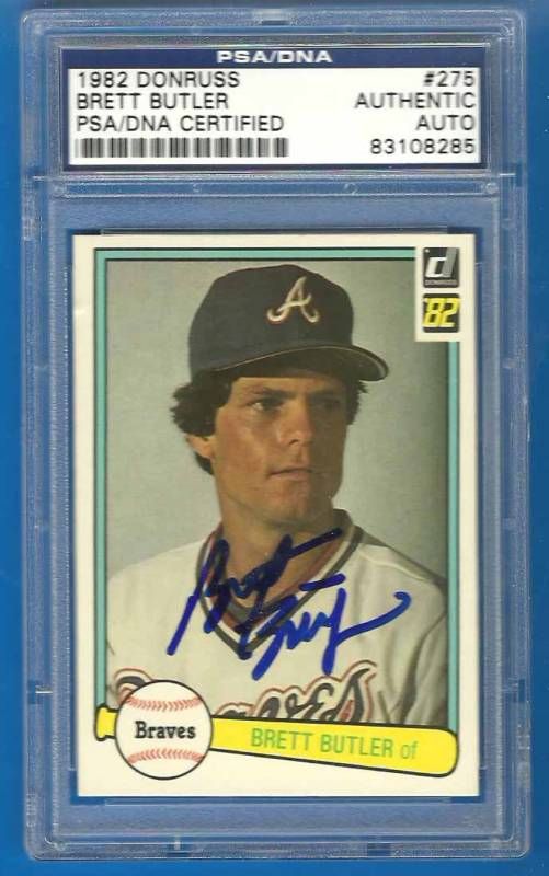 BRETT BUTLER Signed 1982 Donruss Rookie RC PSA/DNA Braves Indians 