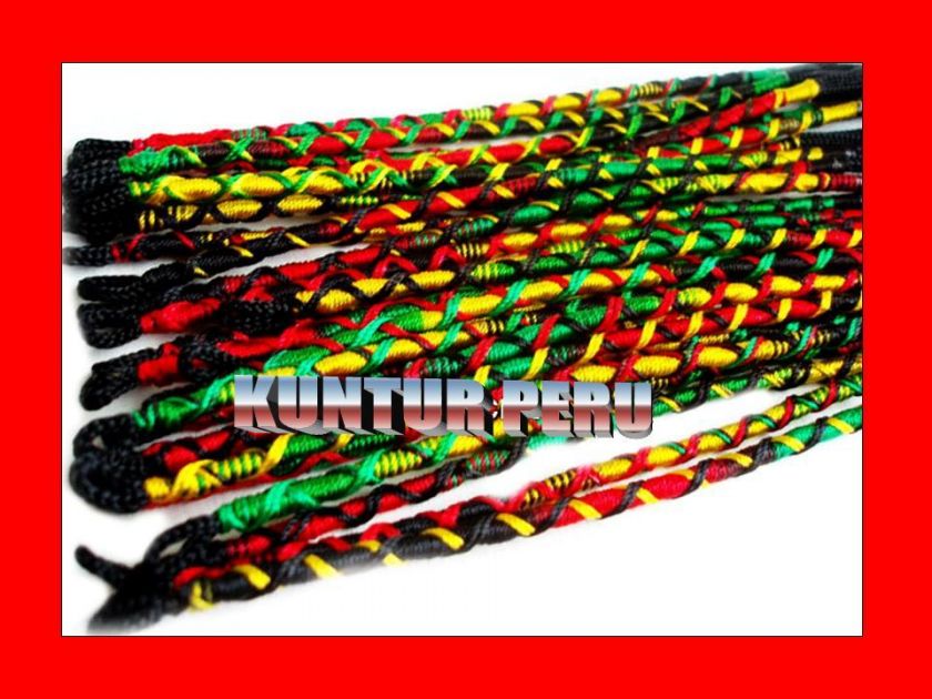   RASTA TWISTED PERUVIAN FRIENDSHIP BRACELETS ~ PERU HANDMADE ART  