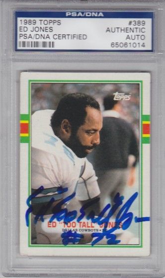 ED TOO TALL JONES SIGNED COWBOYS CARD PSA/DNA SLABBED  