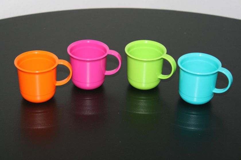 Tupperware (4) Mini Tuppertoy Mugs 2oz ea. NEW  