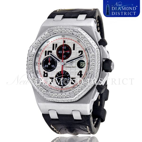   DIAMOND THEMES PANDA AUDEMARS PIGUET ROYAL OAK OFFSHORE CHRONO WATCH