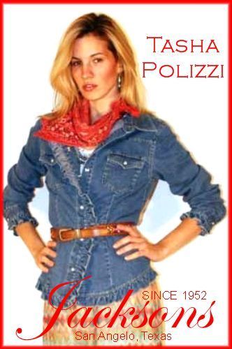 TASHA POLIZZI TRADING POST RUFFLE SNAP DENIM SHIRT NEW  