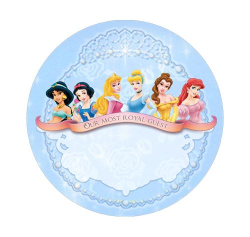 PRINCESS Birthday Party Favor NAME TAG STICKER  