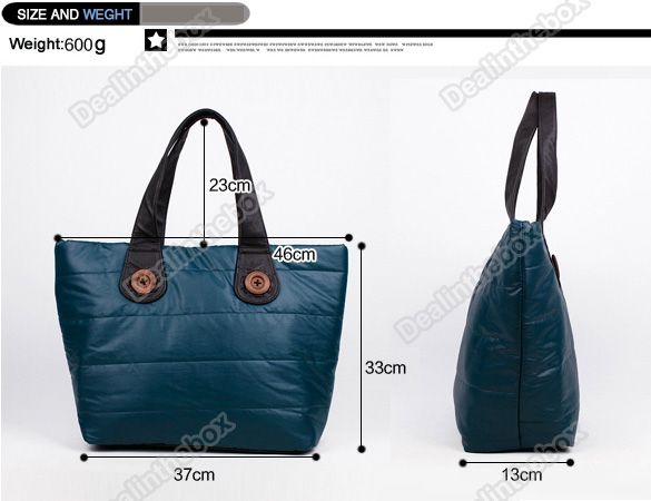 NEW Fashion Women Space Bag Down Feather Handbag PU Leather Tote 