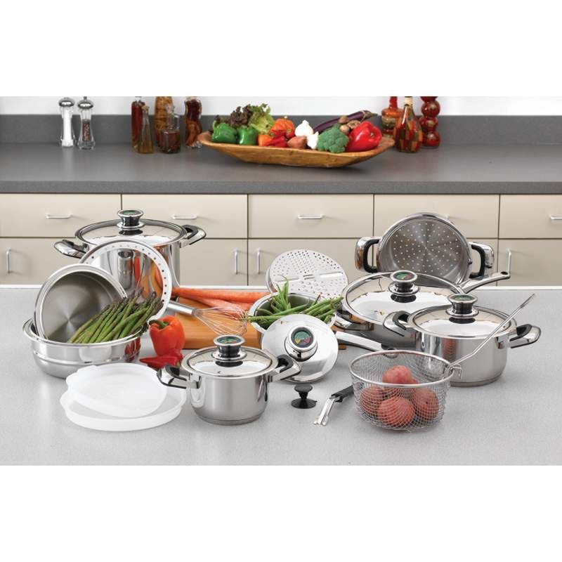 22pc 12 Element SS Waterless Cookware Set KTSS22  