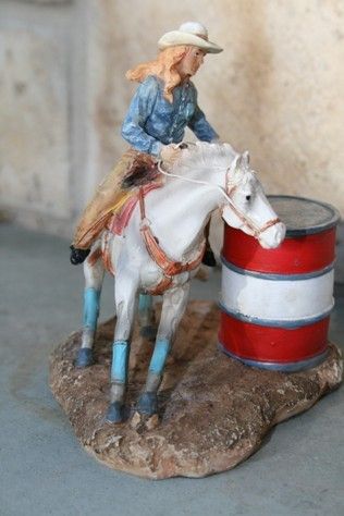 Barrel Racing Cowgirl Horse Saddle Lasso Western Art  