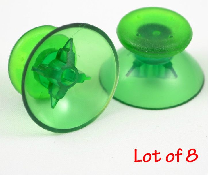 Lot of 8 Crystal Green XBOX 360 Controller Thumbsticks  