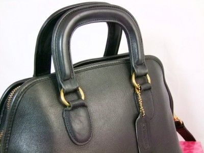 Vintage COACH Speedy Doctor Black Leather Satchel Purse, Fantastic Bag 