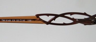 NEW THIERRY MUGLER 9149 52 16 135 WOVEN ARMS BROWN EYEGLASS/GLASSES 