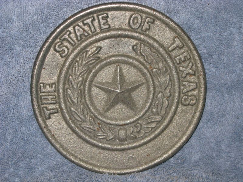 Cast Iron The State Of Texas Seal Wall Plaque  