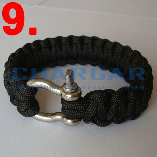 Survival Parachute Cord Military Bracelet with Whistle 550 Paracord 