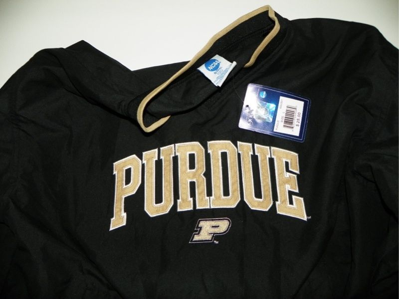 NWT NCAA Purdue L Large Poly Windbreaker Shirt Jacket Black  