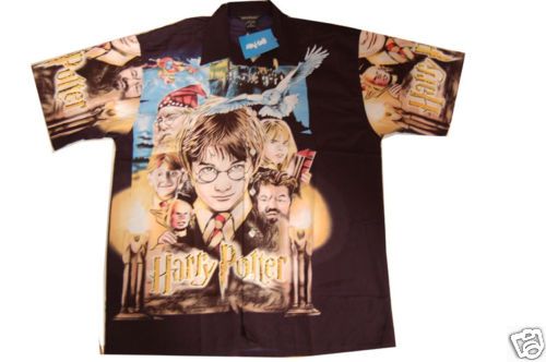 New Harry Potter Button Down Short Sleeve Shirt Large  