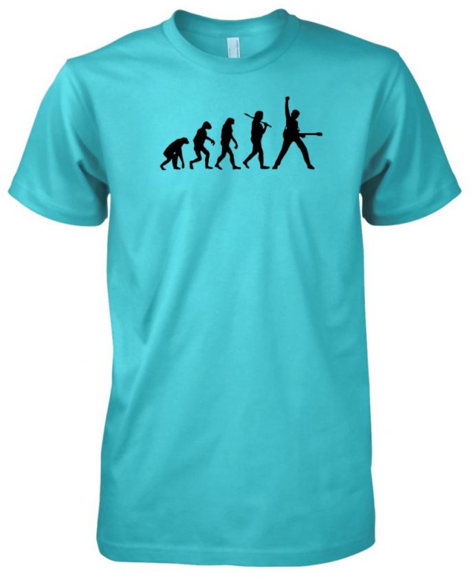 Mens American Apparel Evolution of Man Guitar Music T Shirt Tee  