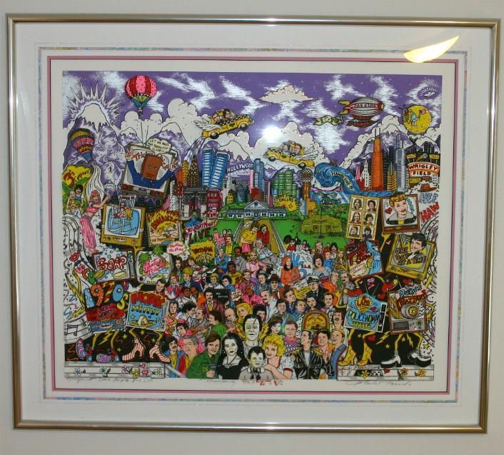 Charles Fazzino Remembering 70s TV 3D Monoprint Signed  