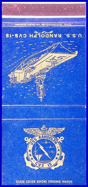 1950s Randolph CVS 15 Navy Ship Matchcover  