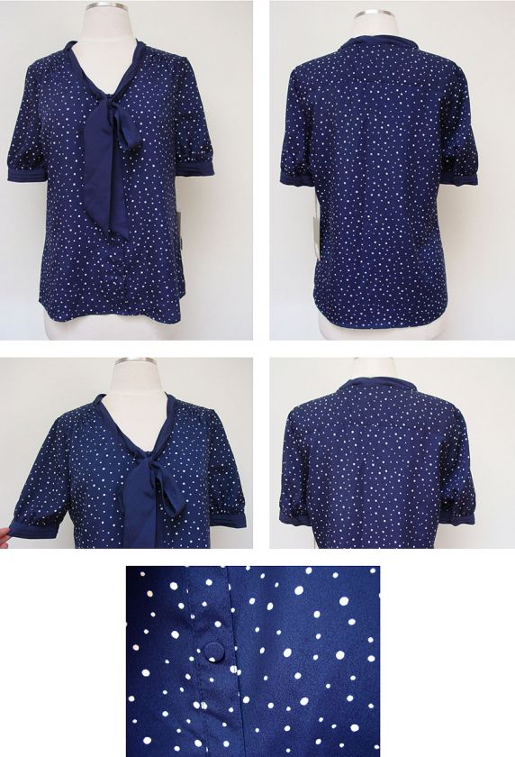 NWT JASON WU FOR TARGET NAVY POLKA DOT SHIRT BLOUSE DRESS TOP  