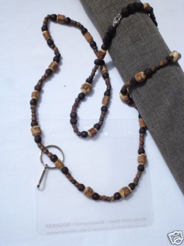 Fair Trade Mens ID Lanyard  Badge Holder eco friendly Mens Jewelry 