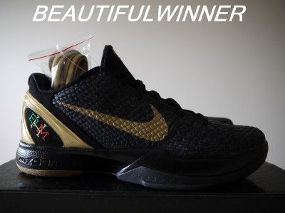 NIKE ZOOM KOBE VI 6 BHM STITCHED SZ. 9 BLACK HISTORY MONTH VII 7 