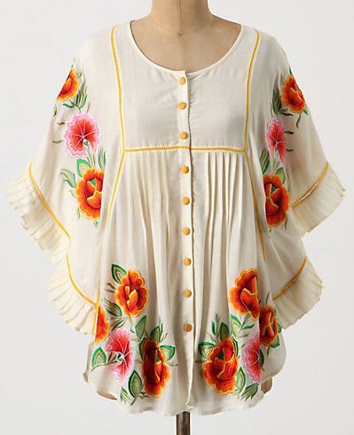 Anthropologie Bihu Poncho Blouse Top Size M, Tanvi Kedia  