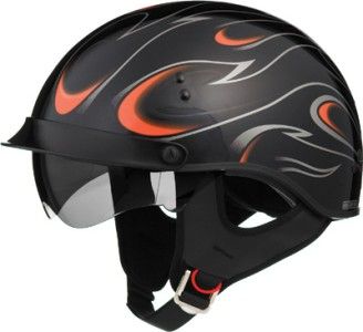 GMAX GM55 FULL DRESS HALF MOTORCYCLE HELMET ORANGE SMALL  